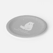 Arctic Fox Grey Winter Baby shower Paper Bord (Gekanteld)