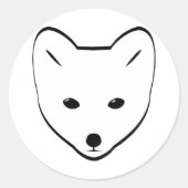 Arctic Fox Head Ronde Sticker (Voorkant)