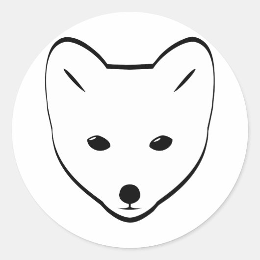 Arctic Fox Head Ronde Sticker (Voorkant)