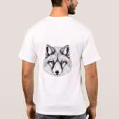 Arctic Fox Head Zwart Wit T-shirt (Achterkant)