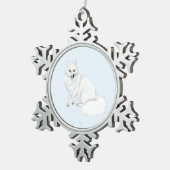 Arctic Fox Holiday Snowflake Framed Ornament (Rechts)