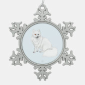 Arctic Fox Holiday Snowflake Framed Ornament (Voorkant)