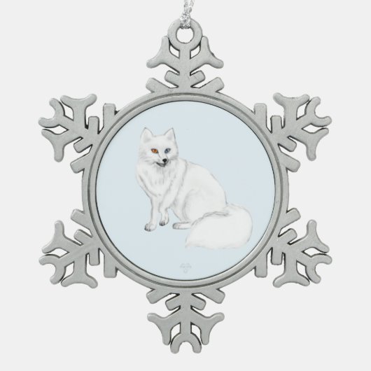 Arctic Fox Holiday Snowflake Framed Ornament (Voorkant)