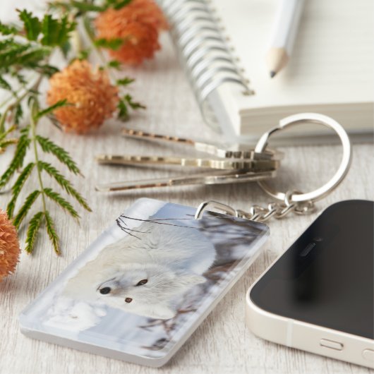 Arctic Fox in winter Sleutelhanger (Voorkant Rechts)