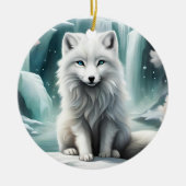Arctic Fox Keramisch Ornament (Voorkant)