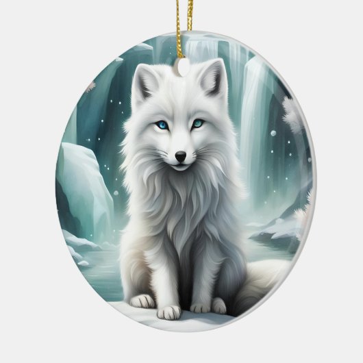 Arctic Fox Keramisch Ornament (Links)
