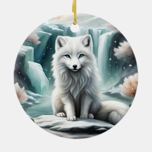 Arctic Fox Keramisch Ornament (Achterkant)