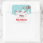 Arctic Fox Kerstmis Wonderland Vierkante Sticker (Tas)