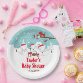 Arctic Fox KerstWoodland Baby shower Papieren Bordje (Feest)