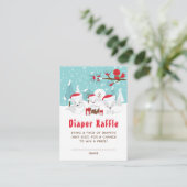 Arctic Fox KerstWoodland Diaper Raffle Informatiekaartje (Staand voorkant)