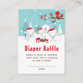 Arctic Fox KerstWoodland Diaper Raffle Informatiekaartje (Voorkant)