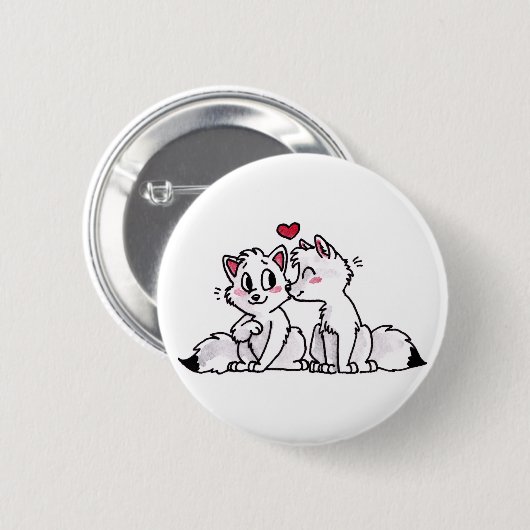 Arctic Fox Kiss Button (Voorkant /achterkant)