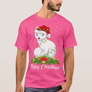Arctic Fox Lover Matching Santa Hat Arctic Fox Chr T-shirt