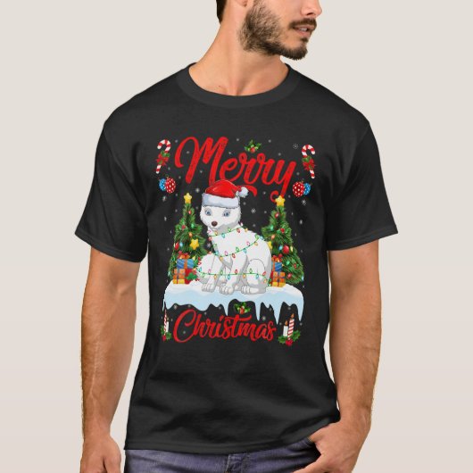 Arctic Fox Lover Xmas Lighting Santa Arctic Fox Ch T-shirt (Voorkant)