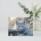 Arctic Fox met betoverende blauwe ogen Briefkaart (Staand voorkant)
