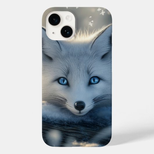 Arctic Fox met betoverende blauwe ogen Case-Mate iPhone Case (Achterkant)