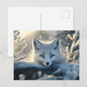 Arctic Fox met betoverende blauwe ogen Feestdagenkaart (Voorkant / Achterkant)