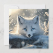 Arctic Fox met betoverende blauwe ogen Feestdagenkaart (Voorkant)