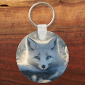 Arctic Fox met betoverende blauwe ogen Sleutelhanger (Voorkant)