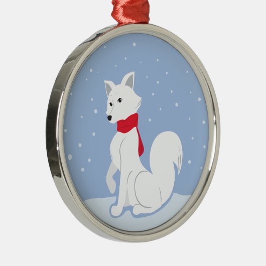 Arctic Fox Metalen Ornament (Rechts)