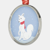 Arctic Fox Metalen Ornament (Links)