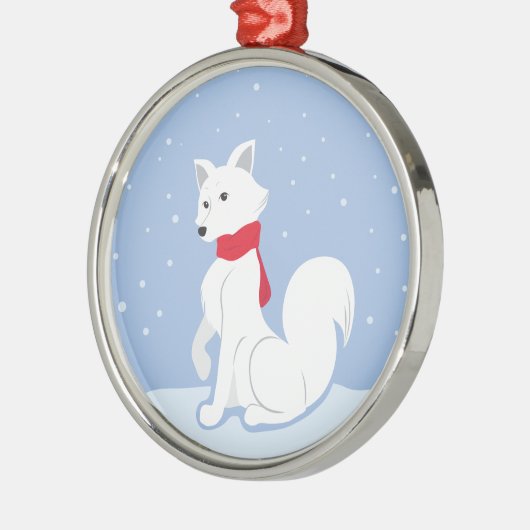 Arctic Fox Metalen Ornament (Links)