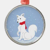 Arctic Fox Metalen Ornament (Voorkant)