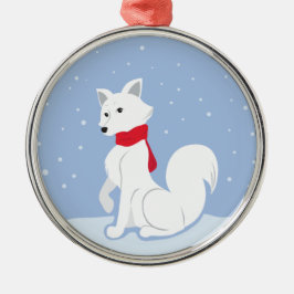 Arctic Fox Metalen Ornament