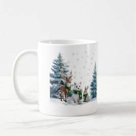 Arctic Fox Moose and Hare Winter Wildlife Trio Koffiemok