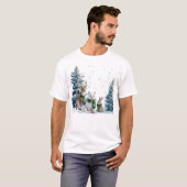 Arctic Fox Moose and Hare Winter Wildlife Trio T-shirt (Voorkant volledig)