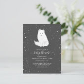 Arctic Fox Neutral Dark Grey Winter Baby shower Kaart (Staand voorkant)