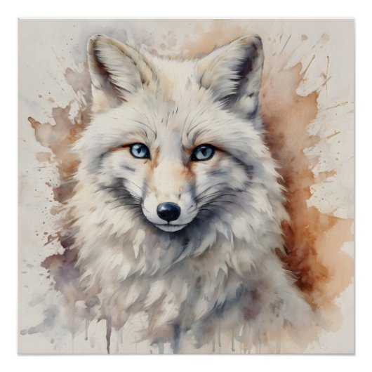 Arctic Fox no 2 Glossy Poster (Voorkant)
