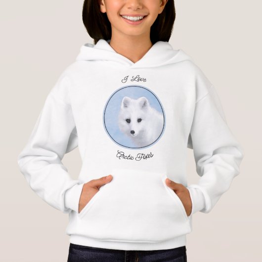 Arctic Fox Painting - Original Wildlife Art Hoodie (Voorkant)