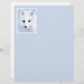 Arctic Fox Painting - Originele Wildlife Art (Voorkant / Achterkant)