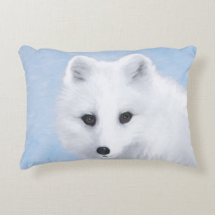 Arctic Fox Painting - Originele Wildlife Art Accent Kussen