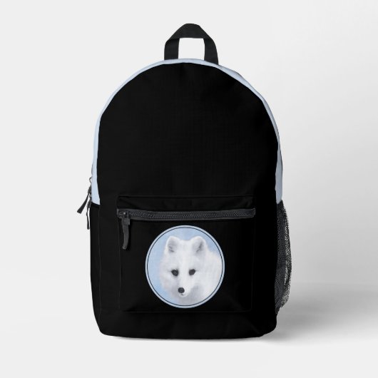 Arctic Fox Painting - Originele Wildlife Art Bedrukte Rugzak (Voorkant)