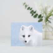 Arctic Fox Painting - Originele Wildlife Art Briefkaart (Staand voorkant)