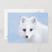 Arctic Fox Painting - Originele Wildlife Art Briefkaart (Voorkant / Achterkant)