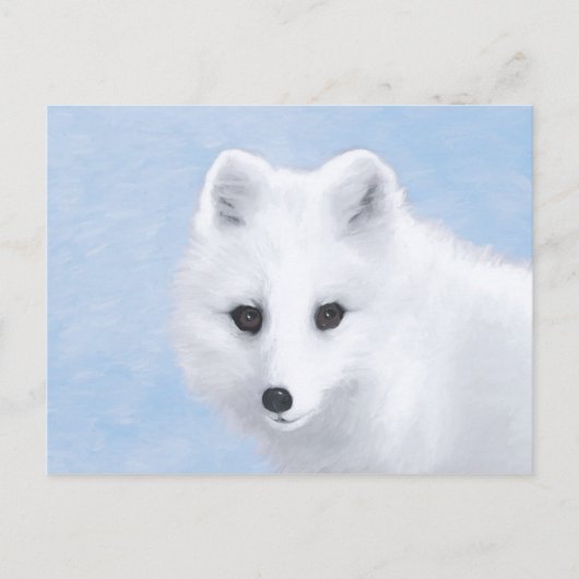 Arctic Fox Painting - Originele Wildlife Art Briefkaart (Voorkant)