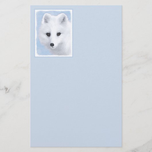 Arctic Fox Painting - Originele Wildlife Art Briefpapier (Voorkant)
