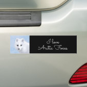 Arctic Fox Painting - Originele Wildlife Art Bumpersticker (Op auto)