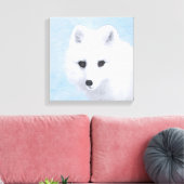 Arctic Fox Painting - Originele Wildlife Art Canvas Afdruk (Insitu (Woonkamer))