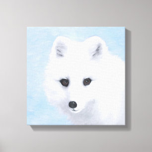 Arctic Fox Painting - Originele Wildlife Art Canvas Afdruk