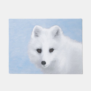 Arctic Fox Painting - Originele Wildlife Art Deurmat