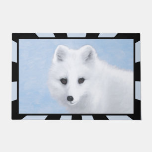 Arctic Fox Painting - Originele Wildlife Art Deurmat