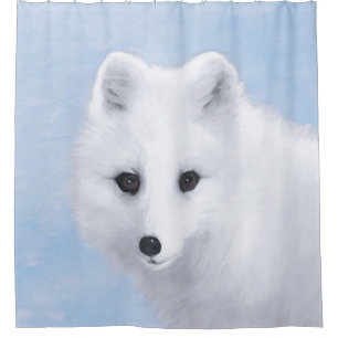 Arctic Fox Painting - Originele Wildlife Art Douchegordijn