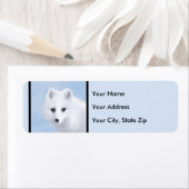 Arctic Fox Painting - Originele Wildlife Art Etiket (Insitu)