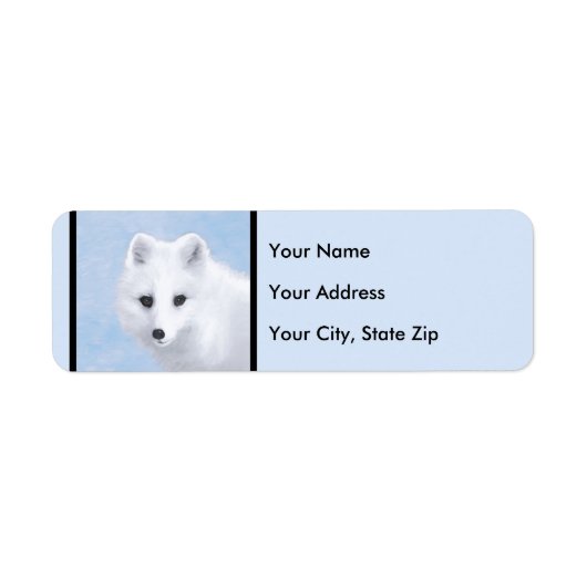 Arctic Fox Painting - Originele Wildlife Art Etiket (Voorkant)