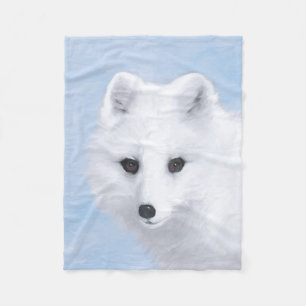 Arctic Fox Painting - Originele Wildlife Art Fleece Deken