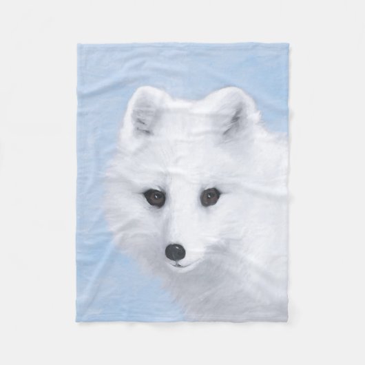 Arctic Fox Painting - Originele Wildlife Art Fleece Deken (Voorkant)